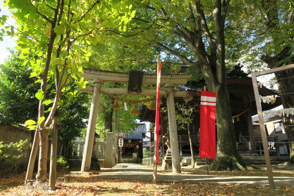 菅原神社の鳥居から望む社殿