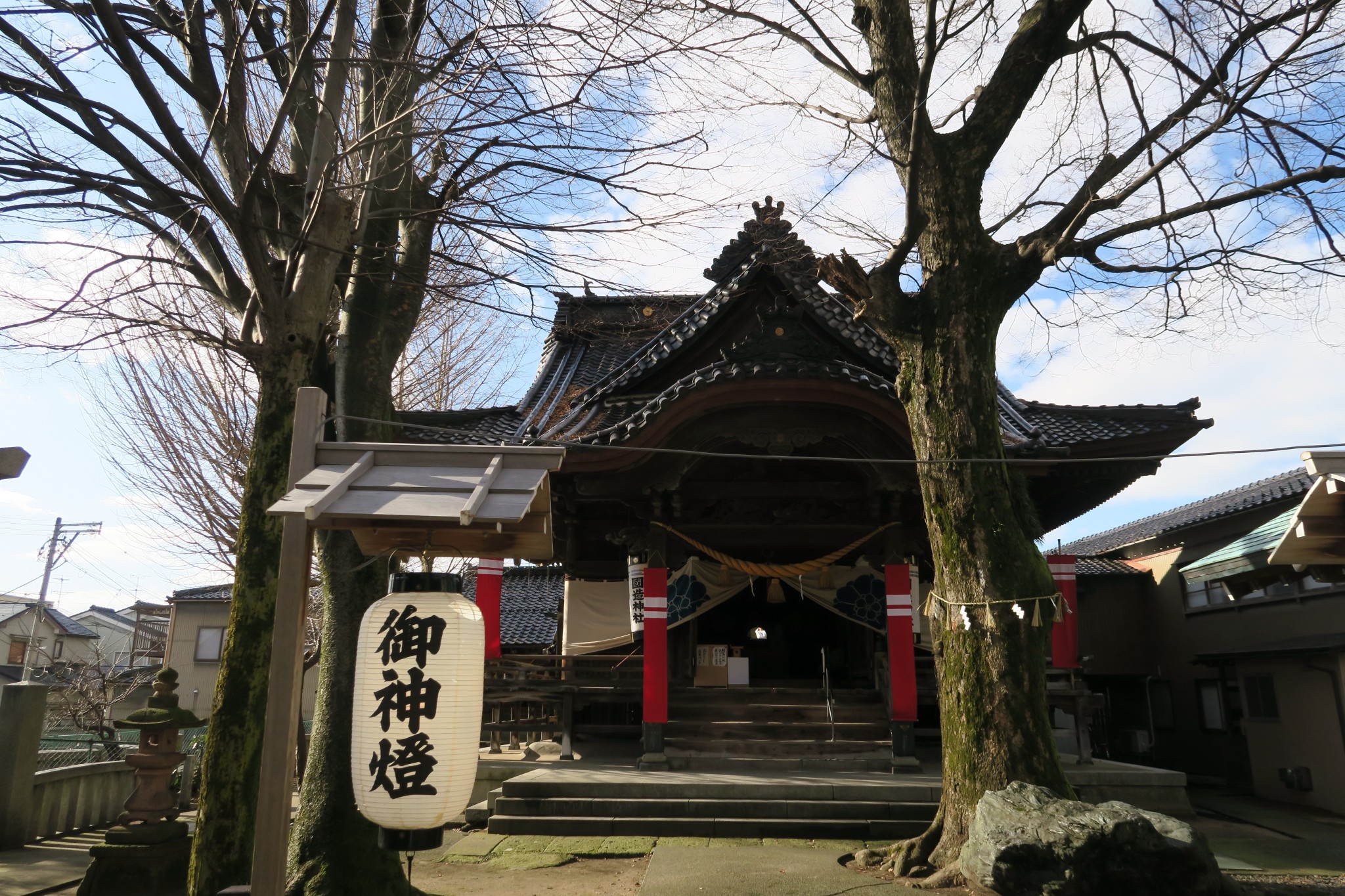 冬の国造神社拝殿
