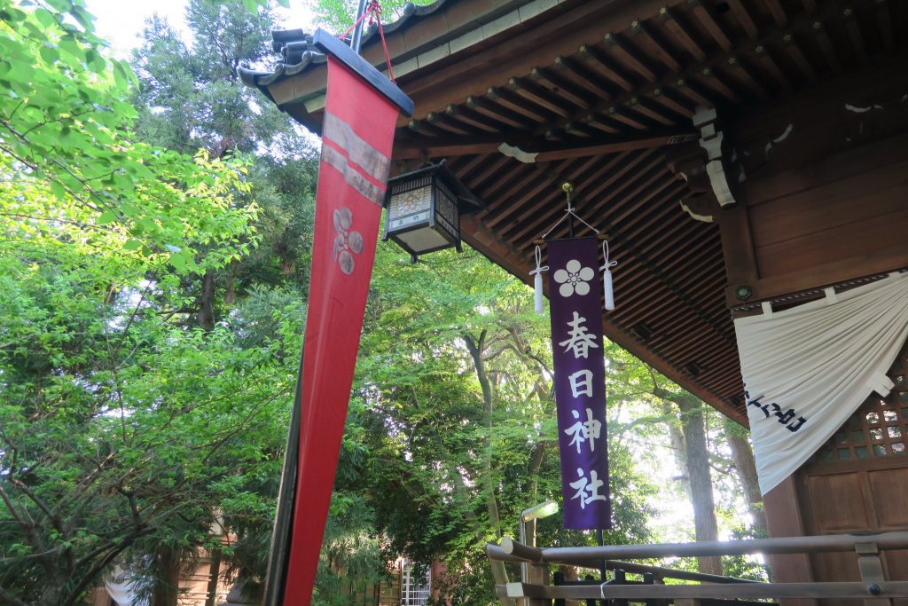 氏子総代役員の皆様より奉納された神名旗