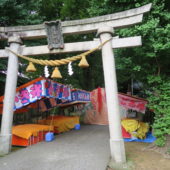 屋台も出た国造神社参道入り口