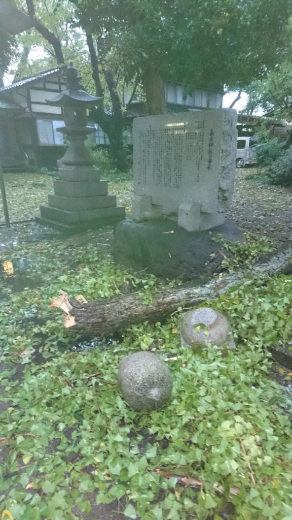 倒壊した石灯籠2