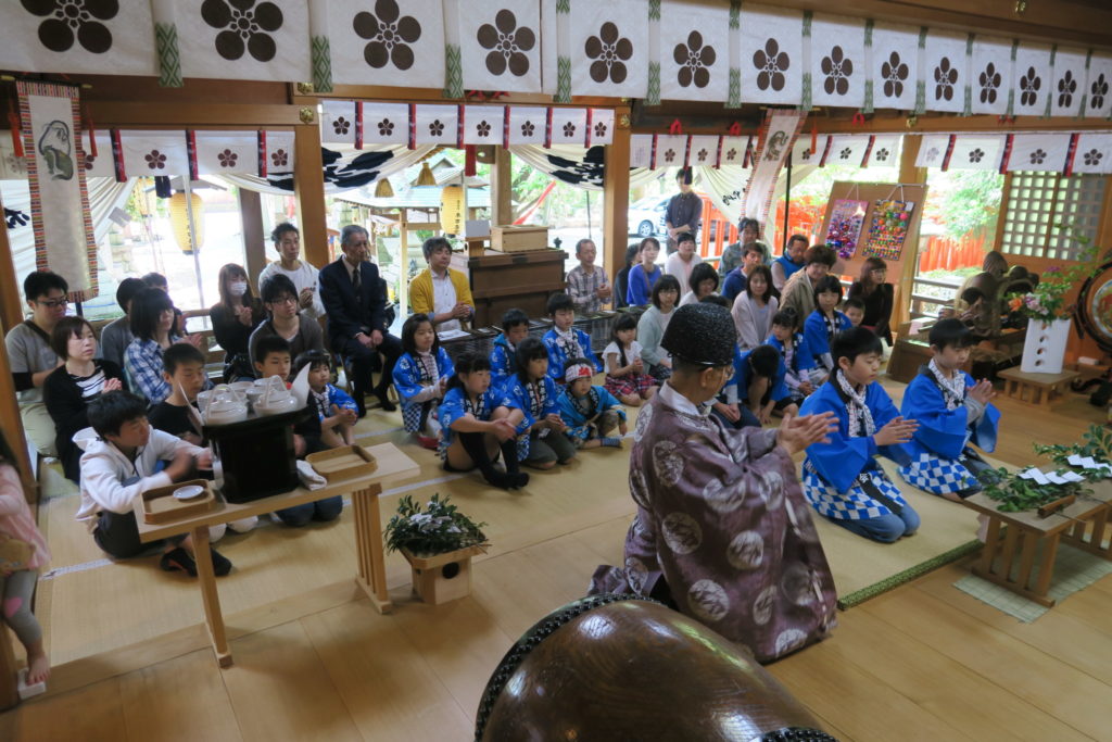 平成30年 春日神社 春祭り 子供らのお祓い
