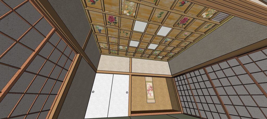 社務所待合室_天井_献花奉納想定図